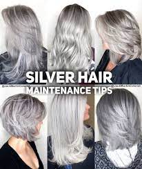 • part your hair in the same four sections, and apply the grey hair dye all over your head. Silver Hair Maintenance Tips Click On The Link Below To Read These Important Tips Silver Hair Short Hair Maintenance Tips Silver Hair Dye