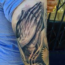 Praying hands tattoo done by wayne at body canvas tattoo aberbargoed south wales.web,,bodycanvasweb.co.uk Top 63 Praying Hands Tattoo Ideas 2021 Inspiration Guide
