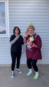 The sun and the moon. This Dad Wins Halloween By Dressing Up As A Stereotypical Vsco Girl Bored Panda