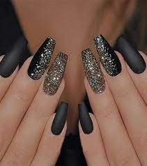 What does black and gold nail art look like? Matte Black And Gold Nails Design Novocom Top