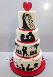Wedding Cake Love Story Silhouette Cake Cake Anniversary Cake