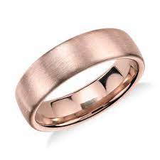 Modern In Appeal This Brushed 14k Rose Gold Wedding Band Features A Rounded Interio Rose Gold Mens Wedding Band Wedding Rings Rose Gold Beautiful Wedding Rings