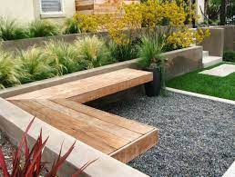 petit banc de jardin en bois pierre ou metal 52 idees tendance garden seating modern garden backyard landscaping
