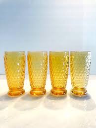 Great for serving everything from mixed drinks to lemonade. Set Of Seven Vintage Villeroy And Boch Crystal Highball Glasses In Amber At 1stdibs