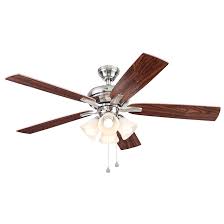 Space saving design is perfect for offices, entryways, small bedrooms, or utility rooms. Harbor Breeze Ceiling Fan Steel Wood 52 4 Lights Brushed Nickel 41167 Rona