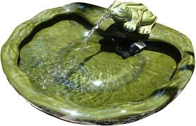 Includes solar panel, cord, and water pump; Solar Powered Frog Garden Water Feature Amazon Co Uk Garden Outdoors