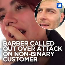 A Sydney nonbinary customer has called out a barber for complaining that he  'doesn't cut girls' hair'