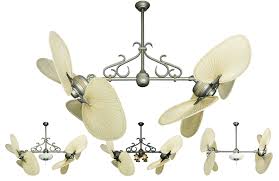 Buy tropical ceiling fans and bring an island look into your home. 56 Inch Double Twin Star Tropical Ceiling Fan With Natural Palm Blades