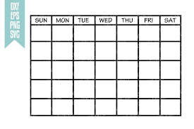 Find & download free graphic resources for calendar. Monthly Calendar Template Vector Clip Art Cutting Files Dxf Eps Png Svg 71100 Illustrations Design Bundles