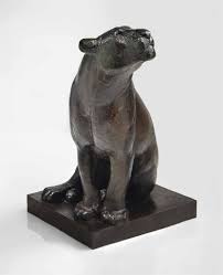 Georges Lucien Guyot 1885 1973 Lionne Assise Tete A Gauche Le Modele Cree Vers 1930 Fondue Du Vivant De L Animal Sculptures Sculpture Art Lion Sculpture