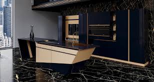 Open frame kitchen cabinets can look more modern or more traditional, depending on the design of the kitchen and the hardware of the cabinets. Kitchen Azimuth Royal Blue