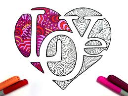 Love Heart Pdf Zentangle Coloring Page Etsy Zentangle Art Coloring Pages Mandala Design Art
