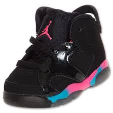 Black And Baby Blue Jordans Girls Toddler Air Jordan Retro 6 Basketball Shoes Trendy Baby Shoes Baby Girl Shoes Cute Baby Shoes
