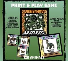 Zoo Webs Print Play Game Wildlife Conservation Learning Wildlife Conservation Animal Learning Games To Play