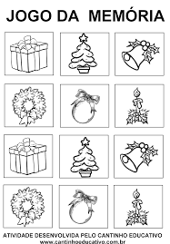 Recorte e utilize papel adesivo transparente contact para proteger. Jogos Da Memoria Para Colorir Natal Cantinho Educativo