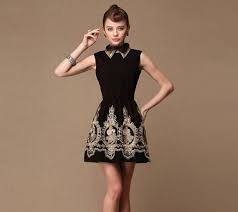 Black And Gold Theme Clothes Baroque Royal Gold Embroidery Dress Folk Russian Theme Small Black Coctail Dress Office Clothes Elegant O Elegant Black Dress Embroidery Dress Dresses