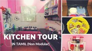 Kitchen Tour In Tamil Non Modular Kitchen Kitchen Organization Indian Kitchen Organization Youtube