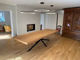 Le plateau de table spano est composé d'un bois stratifié. Realisation D Un Pied De Table Design En Acier Pour Plateau En Bois Massif Emeraude Design