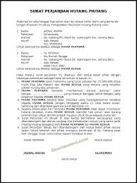 Contoh Surat Perjanjian Yang Baik Dan Benar 2018 Lengkap