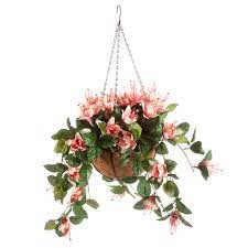 Unfollow fake garden hanging baskets to stop getting updates on your ebay feed. Oakridge Fully Assembled Artificial Fuchsia Hanging Basket Pink Polyester Plastic Flowers In Metal Coco Fiber Liner Basket For Indoor Outdoor Use Walmart Com Walmart Com