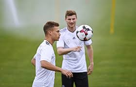 Manchester city's ilkay gundogan preaches patience for timo werner and kai havertz; Bayern Germany On Twitter Training Joshua Kimmich Timo Werner