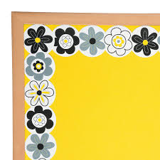 Black And White Sign Board Black White Flowers Bulletin Board Border Discontinued Black And White Flowers Bulletin Board Borders Spring Classroom Decorations