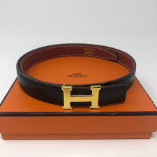 Hermes Black And Gold Constance Reversible Size 60 Belt