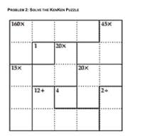 Click on a highlighted cell to remove the clicked cell from the highlighted cage. Answered Problem 2 Solve The Kenken Puzle 160x Bartleby