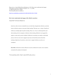 Observation, reflection on practice, narratives and student surveys. Pdf How Tutors Understand And Engage With Reflective Practices