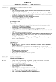 senior reporter resume samples velvet