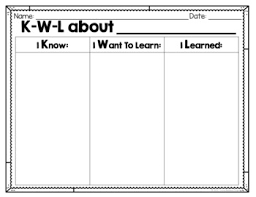 blank kwl chart freebie