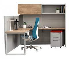 Diy desk hacks to organize your space in 2018. Office Cubicle Workstation Desk Upper Storage Drawers Grey Cypress Ezcube Rsi Systems Furniture