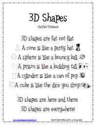 Lil Country Librarian 3d Shapes Poem Freebie Math School Teaching Elementary Math