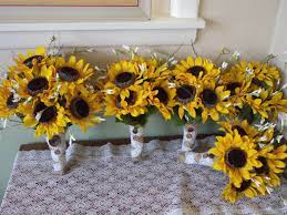 Shop the largest selection of artificial flowers, wedding bouquets, plants & vases. Sunflower Bridal Bouquet Bridesmaids And Groomsmen Silk Etsy
