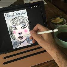Watch Me Draw Using The Procreate App On My Ipad Click To Watch Video Digitalart Drawing Sketch Charleskaufman Faces Por Procreate App Drawings Sketches