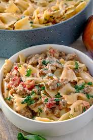 Add salt and mushrooms to pan; Italian Sausage Bow Tie Pasta Love Bakes Good Cakes