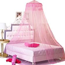 Girls kids pink lace trim elegant chiffon canopy summer nursery decoration. Buy Bcbyou Pink Princess Bed Canopy Netting Mosquito Net Round Lace Dome For Twin Full And Queen Size Beds Crib With Jumbo Swag Hook Online In Indonesia B07rzjs4yq
