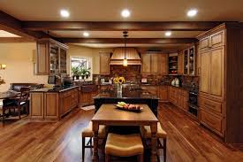 Traditional Kitchen Area With Teak Wood Lowes Kitchen Cabinet Remodel Black Concrete Kitche Kitchen Renovation Cost Kitchen Remodel Cost Luxury Kitchen Design