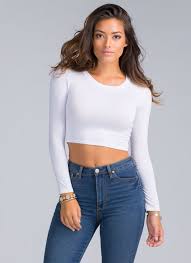 Black And White Crop Top Long Sleeve Not So Basic Long Sleeve Crop Top Olive Burgundy White Black Mocha White Long Sleeve Crop Top Long Sleeve Crop Top Long Sleeve Cutout Top