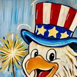 Red White and Boom Canvas Painting