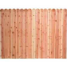 6 Ft H X 8 Ft W Construction Common Redwood Dog Ear Fence Panel 07635 The Home Depot Fence Panels Redwood Fence Wood Fence