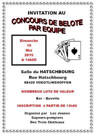 Concours De Belote Par Equipe Le 10 Mai 2015 A Voegtlinshoffen Concours Equipe Jeunes Sapeurs Pompiers