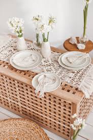 Macrame Table Runner Event Decor Wedding Decor Bohemian Boho Style Romantic Natural Metterials Cotton In 2020 Macrame Table Runner Hanger Decor Farmhouse Dining Rooms Decor