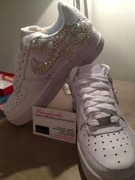 Customised Crystal Nike Air Force 1 S Low Tops Nike Air Force 1s Custom Made Shoes Decorated Shoes