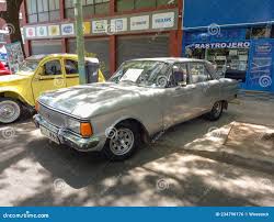 Beige Ford Falcon Sedan Mid 1970s Built in Argentina. Side View. Expo  Warnes 2021 Classic Car Show Editorial Photo