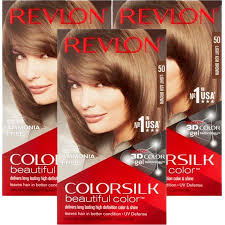 3 Pack Revlon Colorsilk Beautiful Color 50 Light Ash Brown Permanent Hair Color 1 Application