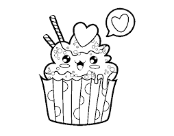 Disegno Di Cupcake Kawaii Da Colorare Acolorecom