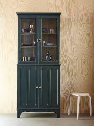 Lommarp Cabinet With Glass Doors Dark Blue Green 33 7 8x78 3 8 Ikea Glass Cabinet Doors Glass Door Adjustable Shelving