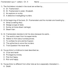 Questions can you answer correctly? Fast And Easy Frankenstein Reading Quizzes Teachnovels Com