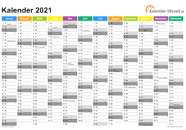 Der jahreskalender 2021 zum kostenlosen download. Excel Kalender 2021 Kostenlos